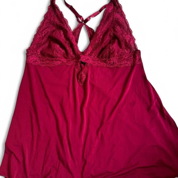 Torrid Size XL Burgundy Lace babydoll slip dress with adjustable cross straps. - Picture 7 of 7